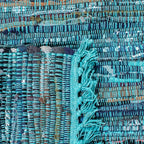 SAFAVIEH Rag Rug Collection Area Rug - 8' x 10', Blue & Multi, Handmade Boho Stripe Cotton, Ideal for High Traffic Areas in Living Room, Bedroom (RAR121B)