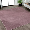 Eyely UES100R-9SQ Supersoft Haze Solid Low-Pile Indoor Area Rug, Coastal, Bohemian, Minimalist, Classic, Casual for Bedroom,Kitchen,Living Room,Non Shedding,Easy-Washing, Purple, 9' Square
