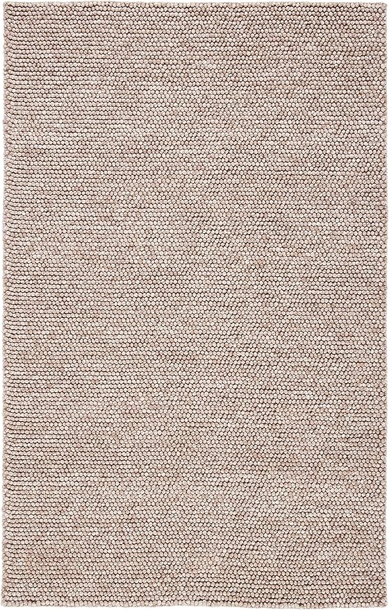 SAFAVIEH Natura Collection Area Rug - 4' Square, Brown, Handmade Wool Blend, Textured Design, Ideal for Living Room, Bedroom, Dining Space (NAT620T)