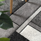 Paco Home Area Rug Modern Geometric Pattern in Grey White, Size: 6'7" x 9'6"