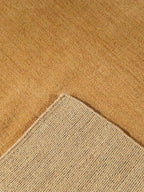 Hand Knotted Loom Wool ECO-Friendly Area Rugs - 8'x8', Square, Gold Color, Solid Plain Design, High Pile Thick Handmade Anti Skid Area Rugs for Living Room, Bed Room (L00111)
