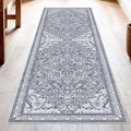 Washable Runner Rug 2x6 | Non Slip Rug Runners for Hallways, Entryways, Kitchens, Bathrooms, Bedrooms | Ultra-Soft Flannel Carpet Runners with Rubber Backing (Frosted Graphite, 2x6)