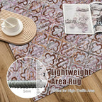 RUGSURE Washable Area Rugs, 4' x 6' - 1/6 Thick - Stain & Water Resistant Non-Slip - Perfect Resistant Rug for Living Room, Bedroom, Nursery, Pet & Child Friendly, Vibrant Colors Rugs, Purple