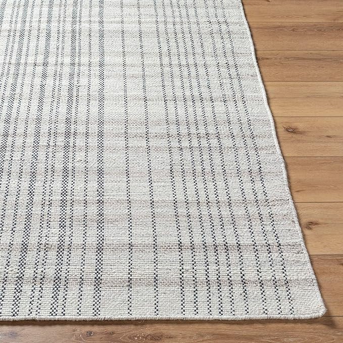 Mark&Day Wool Rugs, 2x8 Ishaq Cottage Slate Runner Area Rug, Grey Silver Carpet for Hallway, Kitchen, Bedroom or Living Room (2'6" x 8' Runner)