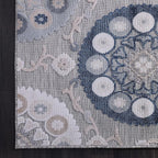CAMILSON Runner Outdoor Rugs Oriental Retro Traditional Floral Medallion Area Rug 2x10 Non-Shedding Stain Resistant Indoor Carpet for Bathroom Hallway Kitchen Office (2 x 10 / Blue)