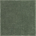 Unique Loom Davos Shag Collection Area Rug - Solid (10' Square, Sage)