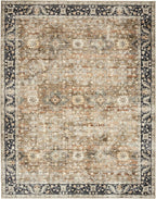 ReaLife Rugs Machine Washable Area Rug - Living Room Bedroom Bathroom Kitchen Entryway Office - Padded Low Pile Stain Resistant Premium - Boho Farmhouse Vintage - BEV - Beige Tan Brown 4' x 6'