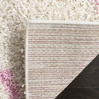 SAFAVIEH Dallas Shag Collection Area Rug - 6' x 9', Ivory & Light Pink, Trellis Design, Non-Shedding & Easy Care, 1.5-inch Thick Ideal for High Traffic Areas in Living Room, Bedroom (SGD257P)