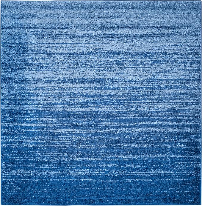 SAFAVIEH Adirondack Collection Area Rug - 9' Square, Light Blue & Dark Blue, Modern Ombre Design, Non Shedding & Easy to Clean, Ideal for Living Room, Bedroom, Office, Dining Space (ADR113F)