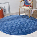 SAFAVIEH Adirondack Collection Area Rug - 8' Round, Light Blue & Dark Blue, Modern Ombre Design, Non Shedding & Easy to Clean, Ideal for Living Room, Bedroom, Office, Dining Space (ADR113F)
