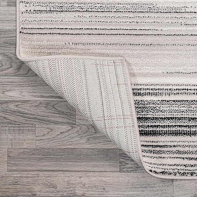 JONATHAN Y Austin Gradient Striped Gray/Black Indoor Area Rug, 4x6, Modern, Contemporary, Easy-Cleaning for Living Room, Bedroom, Kitchen, Pet Friendly, Non-Shedding (LUX103A-4)