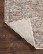 Loloi Magnolia Home by Joanna Gaines Millie Collection MIE-04 Brick/Fog 5'-3" x 5'-3", .25" Pile Height, Round Area Rug
