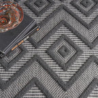 Nourison Home Versatile Charcoal Black 7' x 10' Area Rug - Easy Clean, Non Shedding, Bed Room, Living Room, Dining Room, Kitchen (7' x 10')