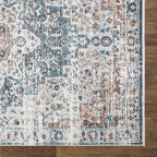 Bloom Rugs Caria Washable Non-Slip 8x10 Rug - Terracotta/Teal Traditional Area Rug for Living Room, Bedroom, Dining Room, and Kitchen - Exact Size: 7'8" x 10'