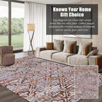 RUGSURE Washable Area Rugs, 9' x 12' - 1/6 Thick - Stain & Water Resistant Non-Slip - Perfect Resistant Rug for Living Room, Bedroom, Nursery, Pet & Child Friendly, Vibrant Colors Rugs, Purple