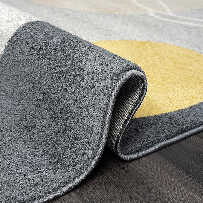 Abani Deco Collection Area Rug - Grey Minimalist Design -7'9" x 10'2"(8'x10') - Easy to Clean - Durable for Kids and Pets - Non-Shedding - Medium Pile - Soft Feel - for Living Room, Bedroom & Office