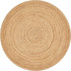 Savi Home Jute Area Rug Handwoven - 4 feet Round- Natural - Rustic Vintage Beige Braided Reversible Rug- Eco Friendly Rugs for Farmhouse, Bedroom, Kitchen, Living Room.