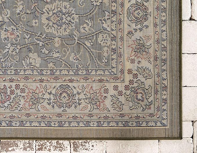 Unique Loom Sialk Hill Collection Area Rug - Washington (4' 1" x 6' 1" Rectangle Green/Hunter Green)