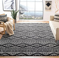SAFAVIEH Area Rug 8x10 - Tulum Collection - Large - Black & Ivory, Moroccan Boho Tribal Design, Non-Shedding & Easy to Clean, Ideal for Living Room, Bedroom, Dining Space (TUL272Z)
