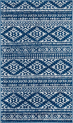SAFAVIEH Area Rug 3x5 - Tulum Collection - Navy & Ivory, Moroccan Boho Tribal Design, Non-Shedding & Easy to Clean, Ideal for Entryway, Foyer, Accent Space, Bedroom (TUL272N)