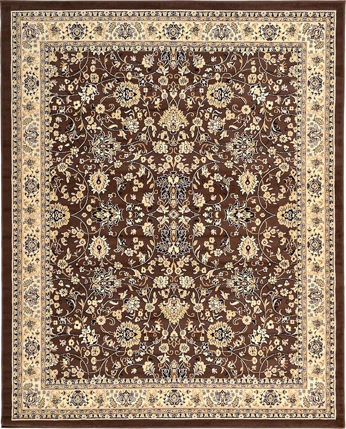 Unique Loom Sialk Hill Collection Area Rug - Washington (7' 10" x 10' Rectangle Brown/Black)