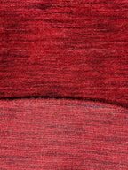 Hand Knotted Loom Wool ECO-Friendly Area Rugs - 6'x6', Round, Dark Red Color, Solid Plain Design, High Pile Thick Handmade Anti Skid Area Rugs for Living Room, Bed Room (L00111)