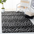 SAFAVIEH Adirondack Collection Area Rug - 5'1" x 7'6", Black & Ivory, Modern Diamond Distressed Design, Non-Shedding & Easy Care, Ideal for High Traffic Areas in Living Room, Bedroom (ADR131A)