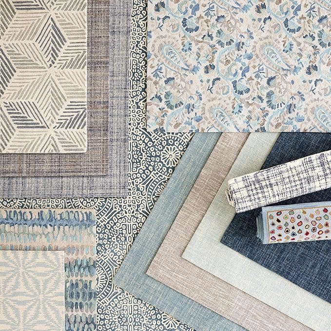 Dash and Albert Crosshatch Wool Area Rug - 2.5' x 8' Runner Sky Blue Solid Hand Micro Hooked Accent Rug - Durable, High Traffic Areas Bedroom, Hallway, Stairs