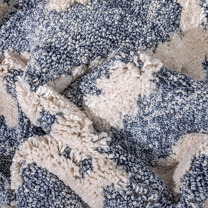 Well Woven Custom Size Hallway Stair Runner - Choose Your Length - Ainsley Blue Diamond Trellis Geometric Tribal - 31 Inches Wide x 18 Feet Long Runner (31" x 18' Runner) Rug