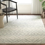 SAFAVIEH Adirondack Collection Round Rug - 12' Round, Ivory & Light Blue, Contemporary Design, Stain Resistant, Ideal for High Traffic Areas in Living Room, Bedroom & Dining Room (ADR131T-12R)