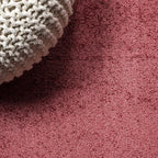 Eyely UES100E-7SQ Haze Solid Low-Pile Red 7' Square Area Rug, Pet Friendly, Stain Resistant, Easy Cleaning, for Bedroom, Living Room, Kitchen