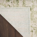 Nourison Home Astra Machine Washable Ivory Green 2'2" x 10' Area Rug - Easy Clean, Non Shedding, Bed Room, Living Room, Dining Room, Kitchen (10' Runner)