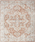 Nourison Home Astra Machine Washable Traditional Gold/Multicolor 9' x 12' Area Rug, Easy Clean, Non Shedding, Bed Room, Living Room, Dining Room, Kitchen (9x12)