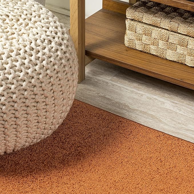 JONATHAN Y Haze Solid Low-Pile Orange Runner Rug 2x10, Coastal,Bohemian,Minimalist,Classic, Easy-Cleaning for Living Room,Bedroom,Kitchen,Pet Friendly,Non-Shedding (SEU100M-210)