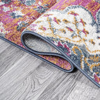 JONATHAN Y Boho Vintage Fuchsia/White Indoor Area Rug, 8x10, Bohemian Flair Medallion, Floral Easy-Cleaning High Traffic for Living Room, Bedroom, Kitchen, Pet-Friendly, Non-Shedding (BMF106C-8)