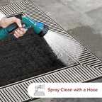 Nuloom Asha Black/Ivory, 5' x 8', Casual, Striped Border, Soft and Cozy, High Traffic, Stain Resistant, Easy Clean, Durable Area Rug for Indoor/Outdoor Patio, Deck, Porch, Garden, Courtyard