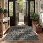 Area Rug Non Slip Machine Washable Ultra Soft Living Room/Bedroom/Kitchen/Outdoor/Classroom Silver, 5'×7'