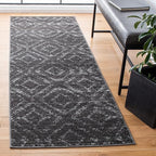 SAFAVIEH Adirondack Collection Runner Rug - 2'6" x 12', Dark Grey & Grey, Modern Diamond Distressed Design, Non-Shedding & Easy Care, Ideal for High Traffic Areas in Living Room, Bedroom (ADR131F)