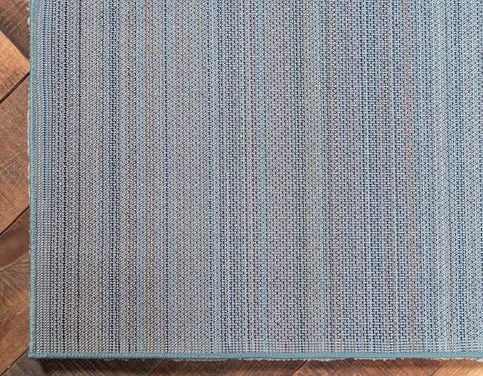 Unique Loom Solo Collection Area Rug - Calabasas (7' 10" x 10' Rectangle, Light Blue)