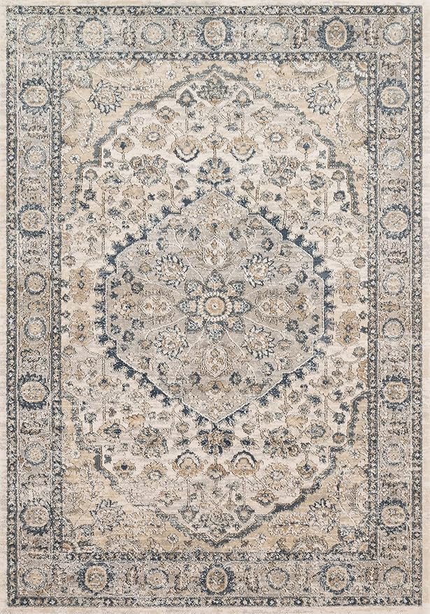 Loloi Teagan Collection TEA-01 Natural/Lt. Grey 2'-8" x 10'-6" Runner Rug, Large, Soft Neutral Rug, High-Traffic for Living Room, Bedroom, Home Office, Dining Area