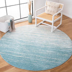 SAFAVIEH Adirondack Collection Area Rug - 10' Round, Aqua & Ivory, Modern Ombre Design, Non Shedding & Easy to Clean, Ideal for Living Room, Bedroom, Office, Dining Space (ADR113J)