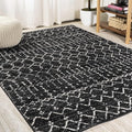 JONATHAN Y Boho Vintage Diamond Black/Ivory Indoor Area Rug 9X12 ft, Moroccan Hype for Living Room, Bedroom, Kitchen, Office, Easy-Cleaning, High Traffic, Pet-Friendly, Non-Shedding (MOH101D-9)