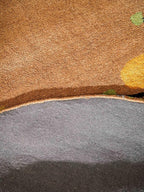 Rugsotic Carpets Hand Tufted Wool ECO-Friendly Area Rugs - 10'x10', Round Shape, Camel, Floral Modern Design, High Pile Thick Handmade Anti Skid Area Rugs for Living Room, Bed Room (K00219)