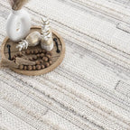 Hauteloom Dishman Living Room, Bedroom Area Rug - Farmhouse - Cream, Light Gray - 18" x 18" Sample