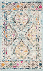 SAFAVIEH Madison Collection Accent Rug - 3' x 5', Blue & Yellow, Boho Diamond Distressed Design, Non-Shedding & Easy Care, Ideal for High Traffic Areas in Entryway, Living Room, Bedroom (MAD418K)
