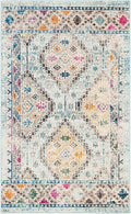 SAFAVIEH Madison Collection Accent Rug - 2'2" x 4', Blue & Yellow, Boho Diamond Distressed Design, Non-Shedding & Easy Care, Ideal for High Traffic Areas in Entryway, Living Room, Bedroom (MAD418K)