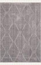 SAFAVIEH Marrakesh Collection Area Rug - 6'6" x 9', Grey, Moroccan Boho Tribal Tassel Design, Non-Shedding & Easy Care, Ideal for High Traffic Areas in Living Room, Bedroom (MRK517F)