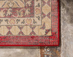 Unique Loom Taftan Collection Border Geometric Tribal Inspired Design Area Rug (7' 0 x 10' 0 Rectangular, Red/ Gold)