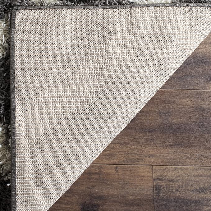 SAFAVIEH Dallas Shag Collection Runner Rug - 2'3" x 10', Dark Grey & Ivory, Trellis Design, Non-Shedding & Easy Care, 1.5-inch Thick Ideal for High Traffic Areas in Living Room, Bedroom (SGD257A)