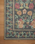 Loloi Rifle Paper Co. Rosa Collection RSA-01 Black 3'-9" x 5'-6" Accent Rug